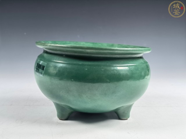 古玩陶瓷魚籽綠三足香爐拍賣,當前價格799元
