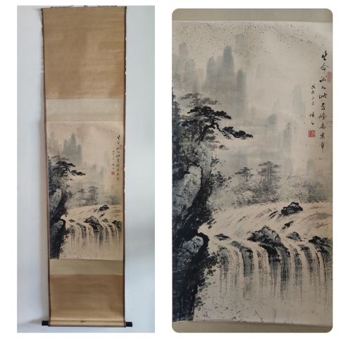 古玩字畫(huà)已故江蘇藉名家 中國(guó)湖社畫(huà)會(huì)顧問(wèn) 俞派山水龜紋皴創(chuàng)造者 俞秋水 生命泉 手工原裱立軸拍賣,當(dāng)前價(jià)格5888元