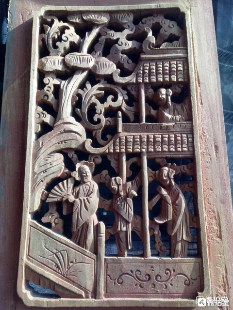 古玩雜項【清末民初·待月西廂下，迎風戶半開】木雕花板拍賣，當前價格888元