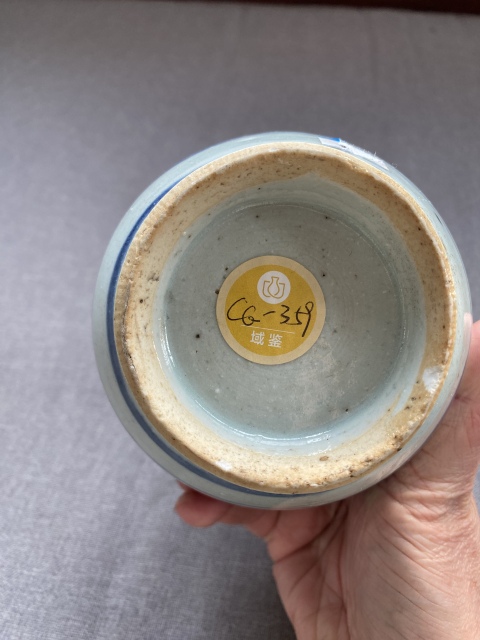 古玩陶瓷清中晚期青花山水紋蒜頭瓶拍賣，當前價格3000元