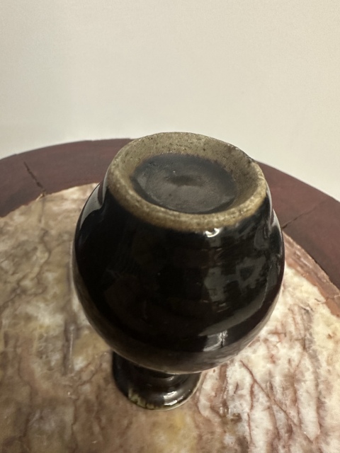 古玩陶瓷清中晚期烏金釉玉壺春瓶拍賣，當前價格800元