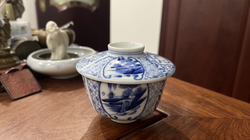 古玩陶瓷晚清青花蓋碗拍賣,當前價格299元