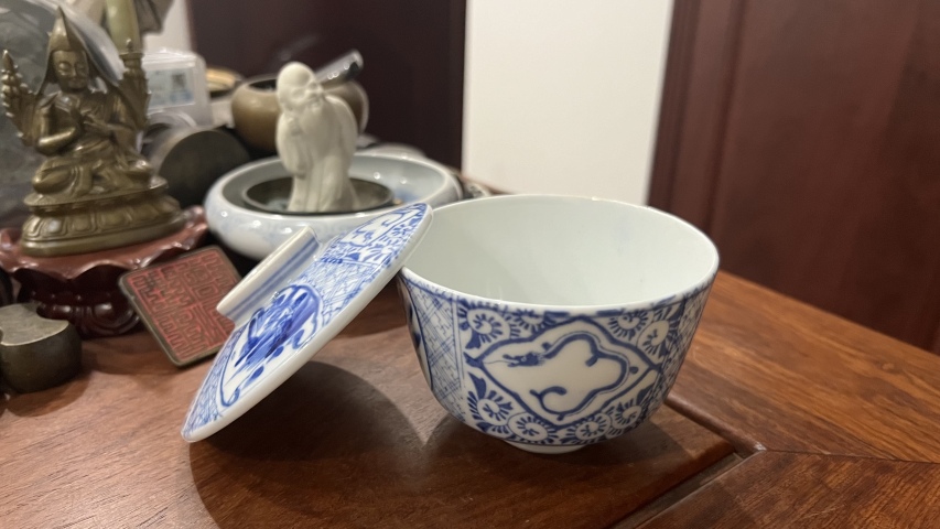 古玩陶瓷晚清青花蓋碗拍賣,當前價格299元