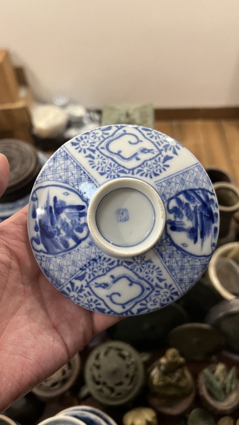 古玩陶瓷晚清青花蓋碗拍賣,當前價格299元