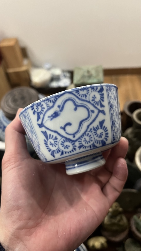 古玩陶瓷晚清青花蓋碗拍賣,當前價格299元