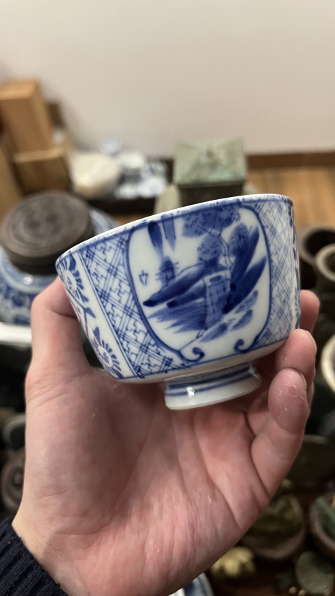 古玩陶瓷晚清青花蓋碗拍賣,當前價格299元