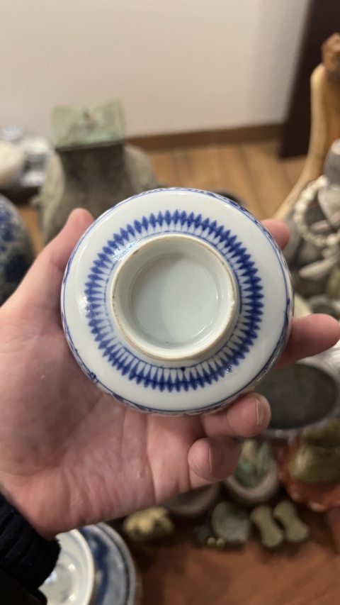 古玩陶瓷晚清青花蓋碗拍賣,當前價格299元