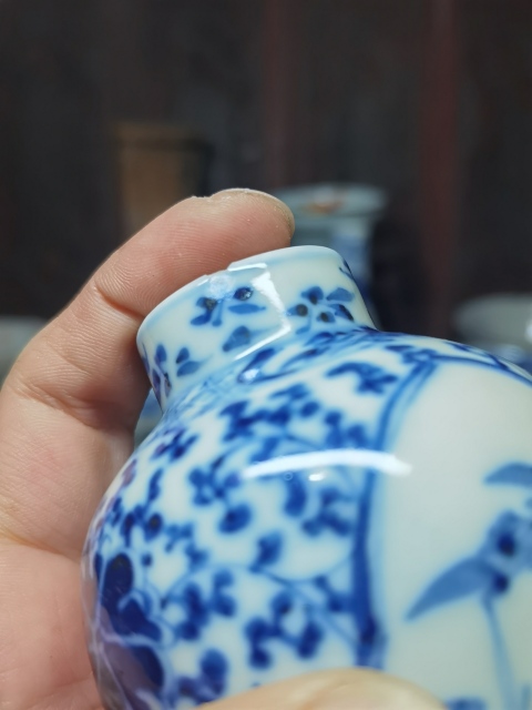 古玩陶瓷青花開光博古圖雞腿瓶拍賣,當(dāng)前價格1280元