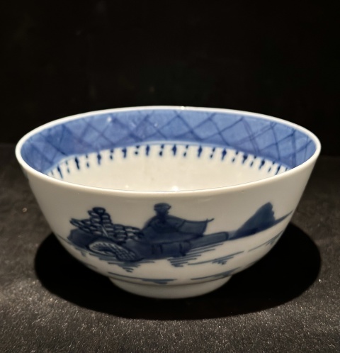 古玩陶瓷清乾隆·青花山水樓閣紋碗164 域鑒鑒定永久保真拍賣(mài)，當(dāng)前價(jià)格450元