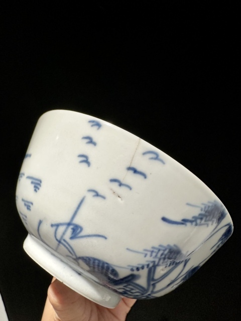 古玩陶瓷清乾隆·青花山水樓閣紋碗164 域鑒鑒定永久保真拍賣(mài)，當(dāng)前價(jià)格450元