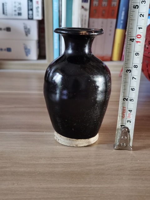 古玩陶瓷磁州窯黑釉撇口瓶拍賣,當前價格800元