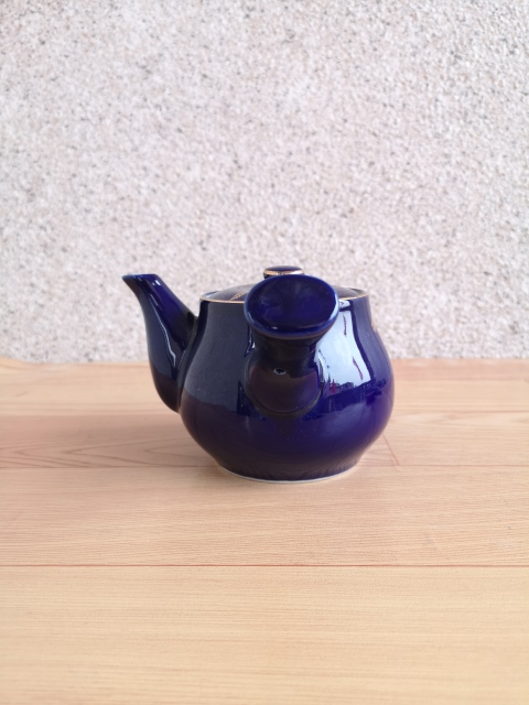 古玩陶瓷藍釉彩瓷鶴紋側把壺拍賣，當前價格298元