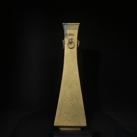 古玩銅器清代銅四方花插 賞瓶 文案雅器拍賣,當(dāng)前價(jià)格3800元