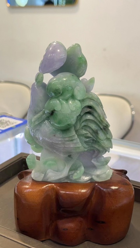 古玩玉器天然翡翠雕“吉祥如意”擺件拍賣,當前價格45000元