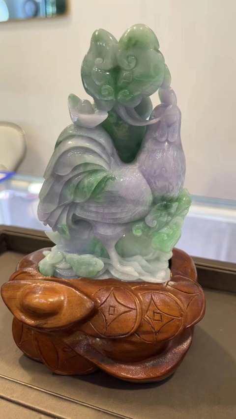 古玩玉器天然翡翠雕“吉祥如意”擺件拍賣,當前價格45000元