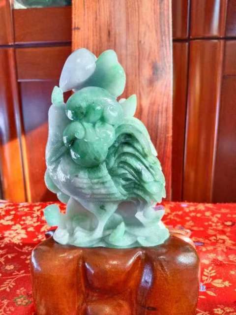 古玩玉器天然翡翠雕“吉祥如意”擺件拍賣,當前價格45000元