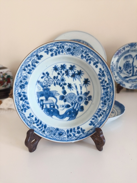 古玩陶瓷康熙青花折沿盤拍賣，當前價格2300元