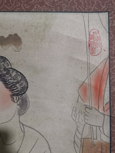 古玩字畫老中美協(xié)會員陜西咸陽美協(xié)主席李白穎唐壁畫宮女圖拍賣,當(dāng)前價格6000元