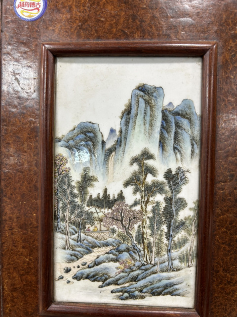 古玩陶瓷清中山水瓷板畫拍賣，當(dāng)前價(jià)格22000元