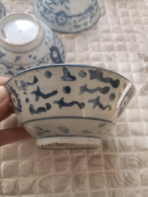 古玩陶瓷清代青花碗九個拍賣,當前價格900元
