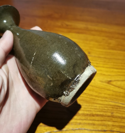 古玩陶瓷元茶葉末釉玉壺春瓶拍賣，當前價格760元