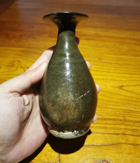 古玩陶瓷元茶葉末釉玉壺春瓶拍賣，當前價格760元