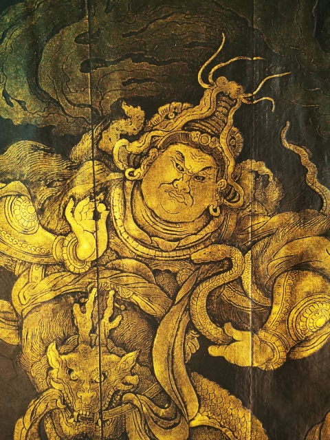 古玩雜項(xiàng)非遺木雕金粉彩拓木刻西方廣目天王拓片(孤品)拍賣，當(dāng)前價(jià)格498元