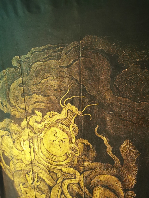 古玩雜項(xiàng)非遺木雕金粉彩拓木刻西方廣目天王拓片(孤品)拍賣，當(dāng)前價(jià)格498元