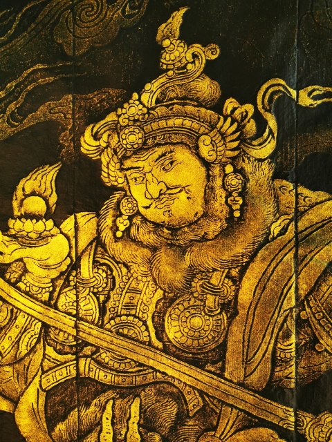 古玩雜項非遺木雕金粉彩拓東方持國天王拓片(孤品)拍賣,當前價格498元