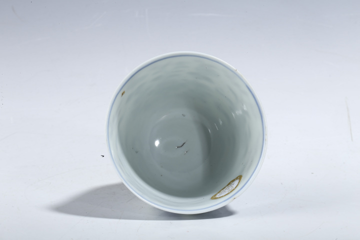 古玩陶瓷康熙·青花折枝花卉紋鈴鐺杯拍賣，當前價格187元