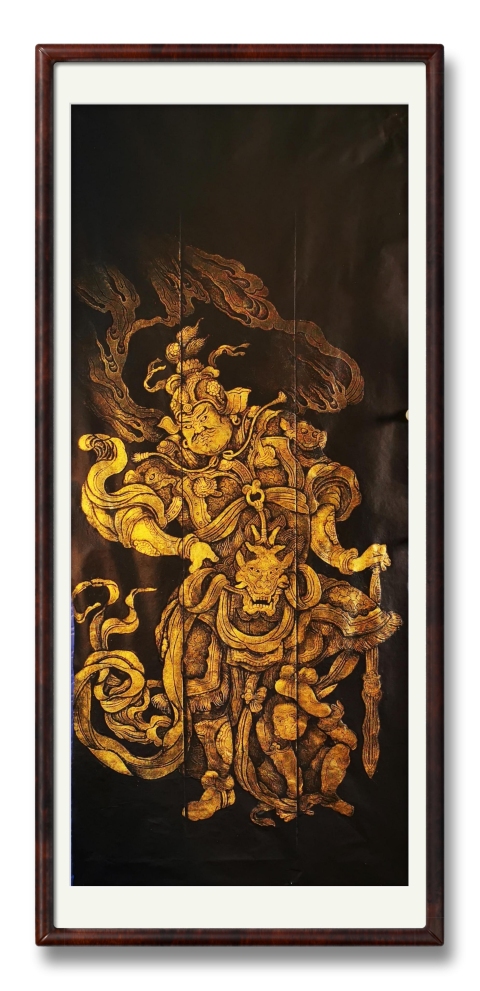 古玩字畫非遺木雕金粉彩拓南方增長天王像(孤品))拍賣,當前價格498元