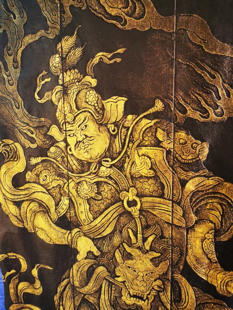 古玩字畫非遺木雕金粉彩拓南方增長天王像(孤品))拍賣,當前價格498元