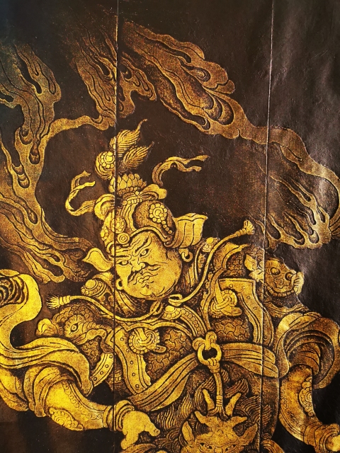 古玩字畫非遺木雕金粉彩拓南方增長天王像(孤品))拍賣,當前價格498元