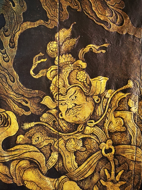 古玩字畫非遺木雕金粉彩拓南方增長天王像(孤品))拍賣,當前價格498元