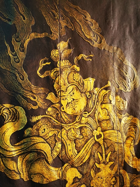 古玩字畫非遺木雕金粉彩拓南方增長天王像(孤品))拍賣,當前價格498元