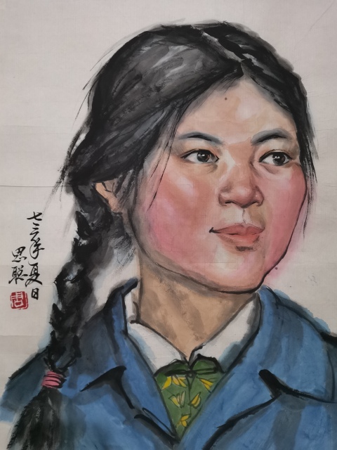 古玩字畫已故原中美協副主席一代國畫大師周思聰國畫寫生人物拍賣，當前價格60000元