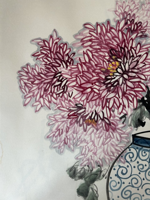 古玩字畫(huà)謝會(huì)彤《菊香圖》拍賣(mài),當(dāng)前價(jià)格455元