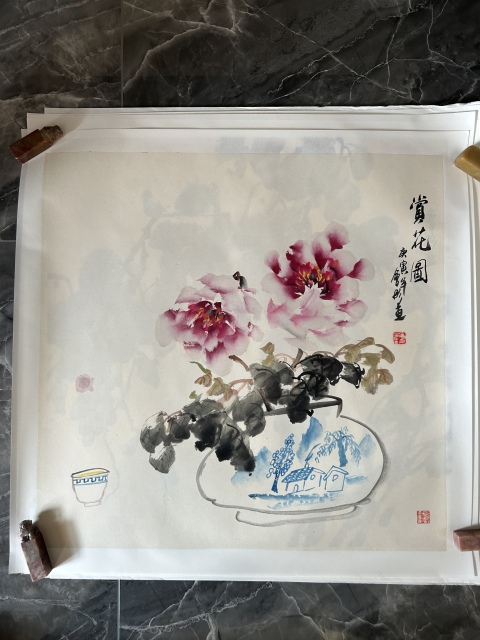 古玩字畫(huà)謝會(huì)彤《賞花圖》拍賣(mài),當(dāng)前價(jià)格455元