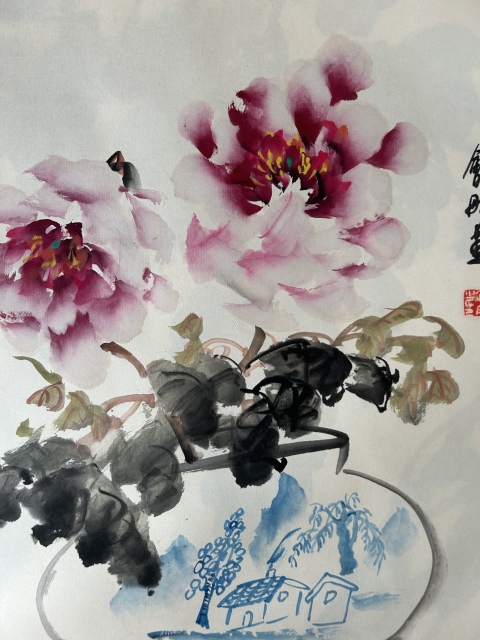 古玩字畫(huà)謝會(huì)彤《賞花圖》拍賣(mài),當(dāng)前價(jià)格455元