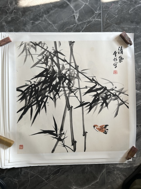 古玩字畫謝會彤《竹雀圖》拍賣,當前價格455元