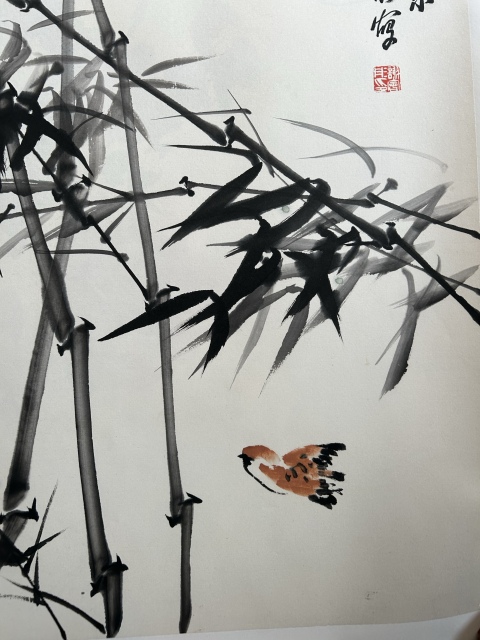 古玩字畫謝會彤《竹雀圖》拍賣,當前價格455元