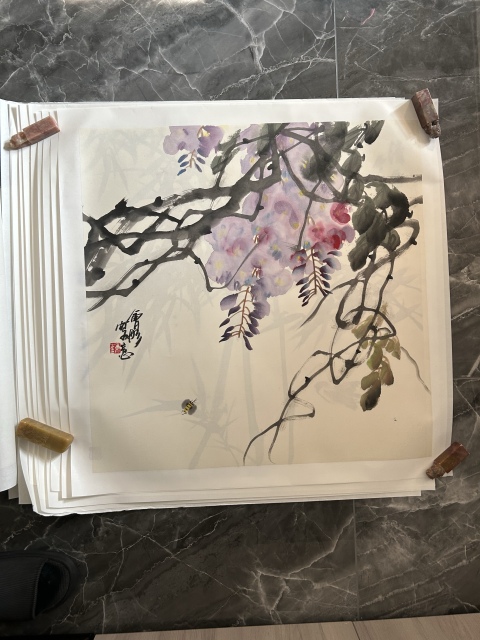 古玩字畫謝會彤《紫藤》拍賣,當前價格450元