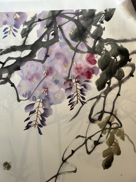 古玩字畫謝會彤《紫藤》拍賣,當前價格450元