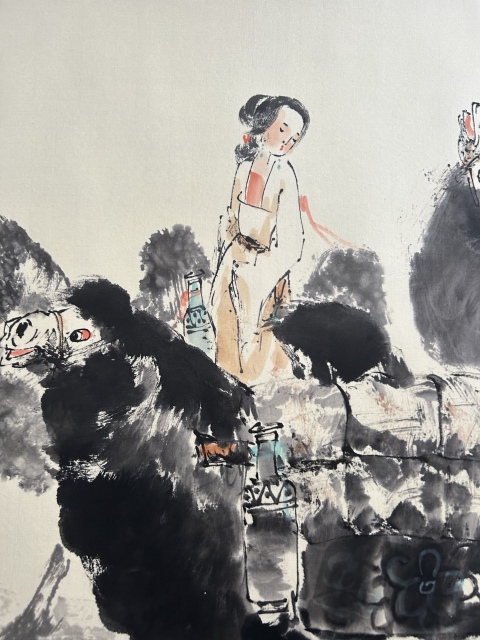 古玩字畫何奕興《絲綢古道》拍賣,當前價格850元