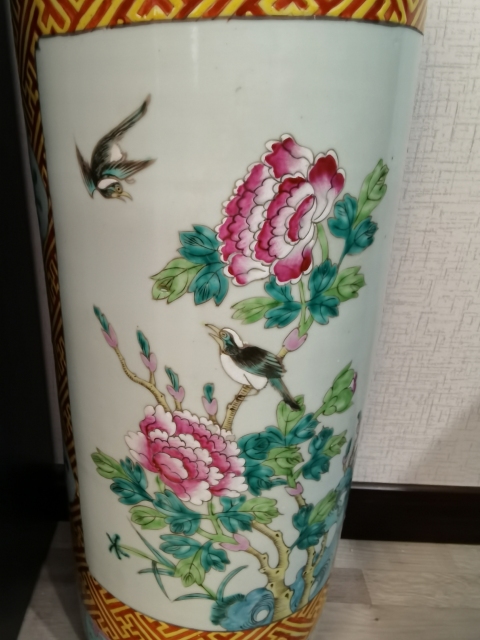 古玩陶瓷60厘米粉彩花鳥紋大箭筒拍賣,當前價格19800元