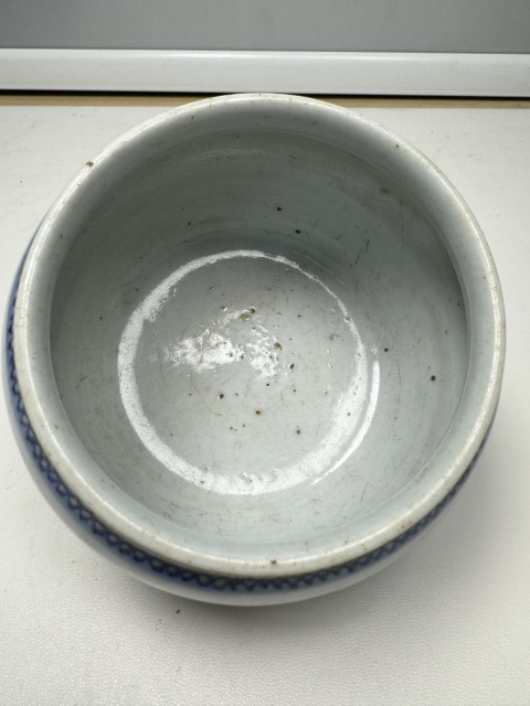 古玩陶瓷乾隆·青花山水人物垂釣紋水洗拍賣，當前價格4500元