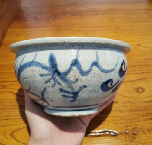 古玩陶瓷清中早期青花趕珠龍紋香爐拍賣，當前價格1500元