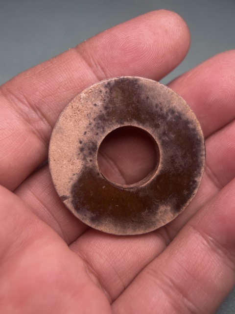 古玩玉器漢代紅沁素璧拍賣，當前價格36800元