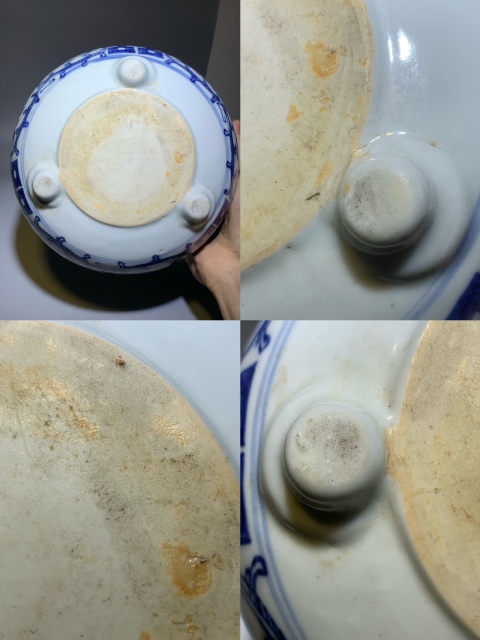 古玩陶瓷（精工細路）青花纏枝囍字紋三足香爐拍賣，當前價格4888元