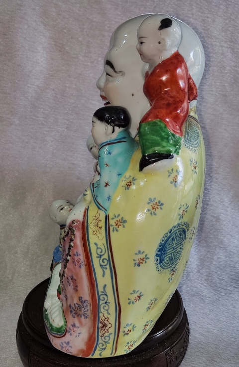 古玩陶瓷粉彩五子登科彌勒佛造像拍賣,當前價格0元